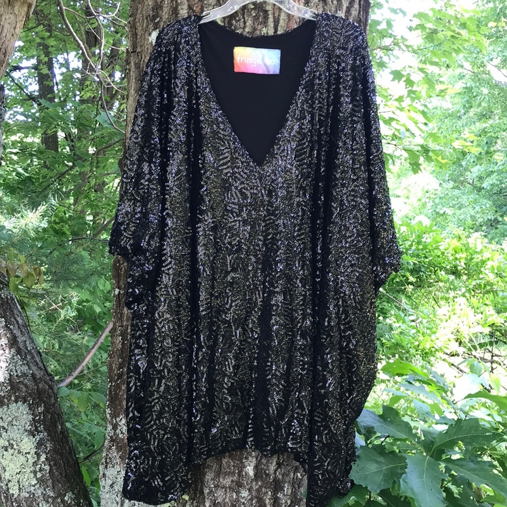 Black Sequin Caftan Dress